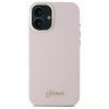 Guess GUHCP16SSMBSLP iPhone 16 6.1      różowy/pink hardcase Silicone Script Metal Logo & Frame